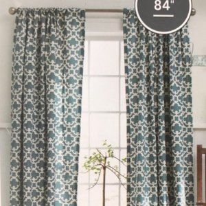Target Home - Farrah Fretwork blue & white curtains (2 panels)